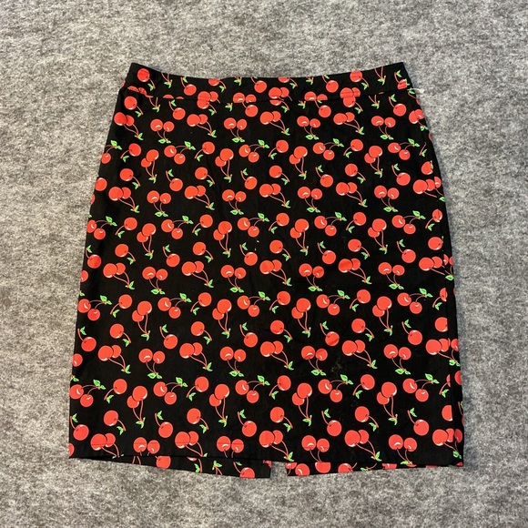 Sourpuss Dresses & Skirts - Sourpuss Pin Up Retro 50s Style Cherry Print Black Skirt Size XXL